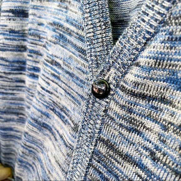 Cheap Monday Cardigan Dream WKND Oversized Long Blue Marled Grandpa Sweater S - Picture 9 of 15